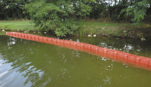 barrera flotante de contención rígida