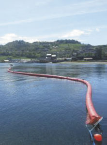 barrera flotante de contención autoinflable