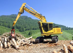 cosechadora forestal con orugas
