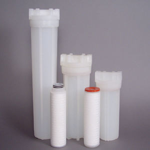 cárter de filtro de un solo cartucho / para líquido / de material plástico