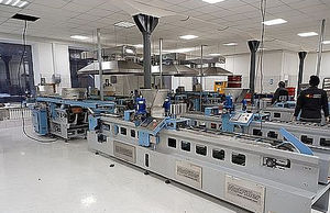 línea de producción de cookies con horno de túnel