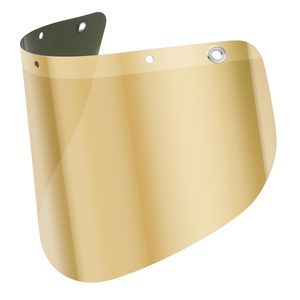 visera de protección dorada