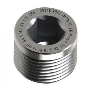 tapón hexagonal / macho / roscado / de latón niquelado