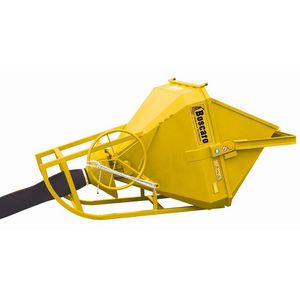 cubo para hormigón con tubo de descarga