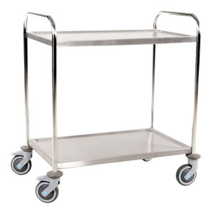 carretilla de transporte / de acero inoxidable / 2 niveles / de plataforma