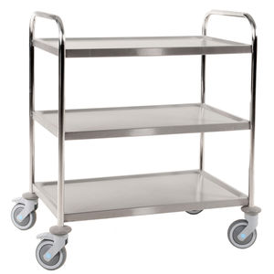 carretilla de transporte / de acero inoxidable / 2 niveles / de uso múltiple