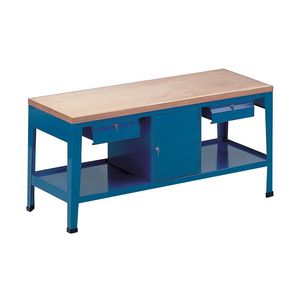 banco de trabajo de madera / con 2 cajones / con compartimentos