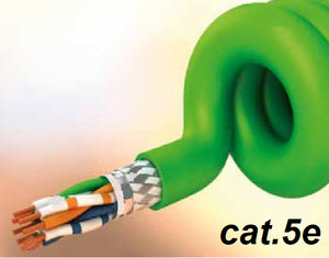 cable eléctrico de datos / Ethernet / a prueba de llamas / espiralado