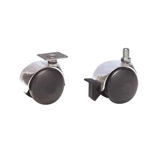 ruedecilla giratoria / con varilla roscada / de polipropileno / para mueble