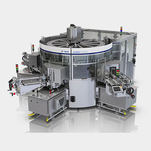 etiquetadora automática / de cola fría / para botellas / para aplicación en el lateral del producto