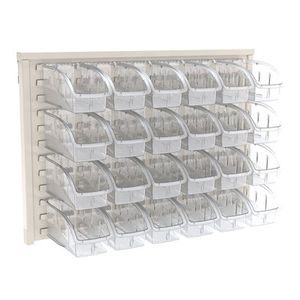 panel perforado con cubetas con abertura frontal