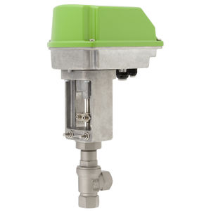 válvula con mando eléctrico / de regulación / de ángulo recto / de acero inoxidable