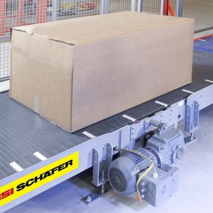 transportador de banda / para cajas / horizontal / modular