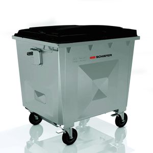 contenedor de residuos de acero galvanizado / para residuos urbanos / para reciclaje / con tapa