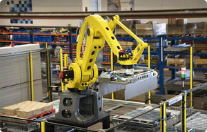línea de paletización y envasado robotizada