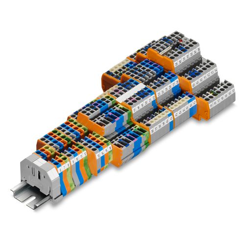 Bloque de conexión compacto - 870 series  - WAGO - en riel-DIN / push-in / para conexión con muelle