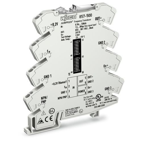 Acondicionador de señal analógico - 857-500 - WAGO - configurable / en riel DIN