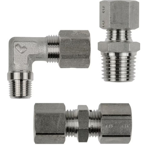 Racor hidráulico - 18 series - Parker Hose Products Division - Europe - neumático / de compresión / acodado