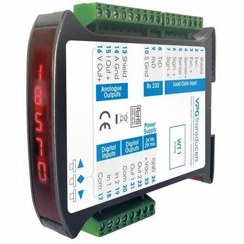 Indicador de pesaje con visualizador led - WT1 - VPG Transducers - Vishay Precision Group - en riel DIN / de seguridad intrínseca / analógico