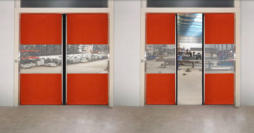 Puerta corredera - Prime Twin - Gandhi Automations Pvt Ltd - de tejido / de PVC / para exteriores