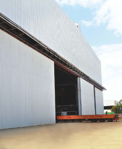 Puerta corredera - Gandhi Automations Pvt Ltd - de acero / de hangar / industrial