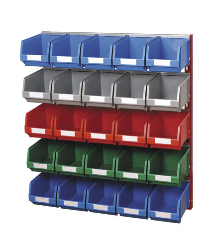 Expositor de pared para cubetas de abertura frontal - 785 x 310 x 1000 mm | PR-10/3 - Plastipol, s.a.