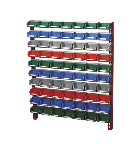 Expositor de pared para cubetas de abertura frontal - 785 x 310 x 1000 mm | PR-10/5 - Plastipol, s.a.