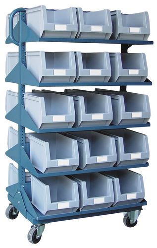 Carro de almacenamiento - 785 x 540 x 1400 mm | RBF-B300 AZ - Plastipol, s.a. - de metal / con estantes / multifuncional