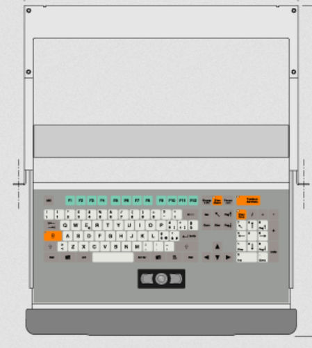 Teclado montado en rack-cajón - KT-105-C-23 - k-tronic S.r.l. - de tecla mecánica / de membrana / 105 teclas
