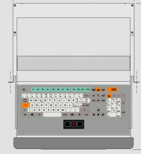 Teclado montado en rack-cajón - KT-105-C-24 - k-tronic S.r.l. - de tecla mecánica / de membrana / 105 teclas