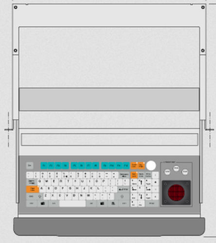 Teclado montado en rack-cajón - KT-96-C-13 - k-tronic S.r.l. - de tecla mecánica / de membrana / 96 teclas