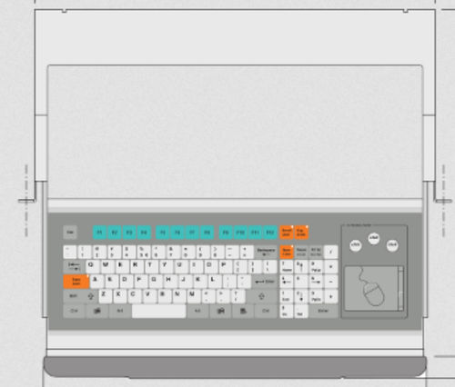 Teclado montado en rack-cajón - KT-96-C-20 - k-tronic S.r.l. - de tecla mecánica / de membrana / 96 teclas
