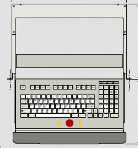 Teclado montado en rack-cajón - KT-101-DVC-03 - k-tronic S.r.l. - de tecla mecánica / 101 teclas / con trackball