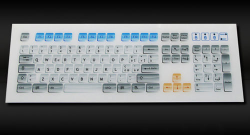 Teclado empotrable - Touch Night - k-tronic S.r.l. - capacitivo / USB / de vidrio