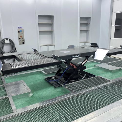 Mesa elevadora para el mantenimiento de vehículos - AE3035-syncroLIFT&reg; - ASTRA - de tijera / neumática / estacionaria