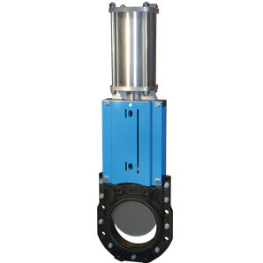 Válvula de guillotina - WGEB-PD - Watergates GmbH & Co. KG - neumática / para agua / de montaje en brida