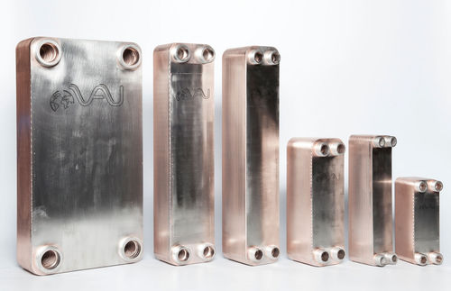 Intercambiador de calor de placas brasadas - VM series - VAU Thermotech GmbH & Co. KG - líquido-líquido / de cobre / compacto