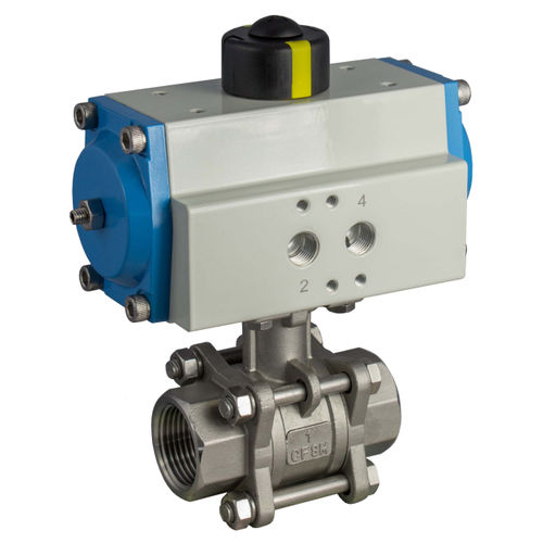 Actuador para válvula de bola de acero inoxidable - PKM-55I - airpower europe GmbH - neumático / 90° / de doble efecto