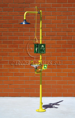 Ducha de seguridad de pie - 4220 SS - Carlos Arboles S.A. - de plástico / con lavaojos / automática