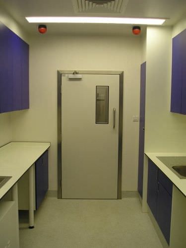 Puerta abatible - K series - Dortek Ltd. - PRV / industrial / para sala blanca