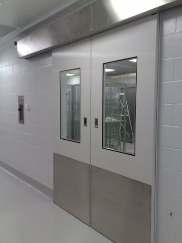 Puerta corredera - K series - Dortek Ltd. - de PRFV / para sala blanca / industrial