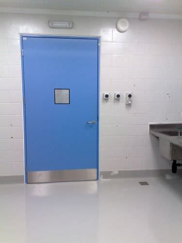 Puerta abatible - F series - Dortek Ltd. - de PRFV / para aplicaciones higiénicas / industrial