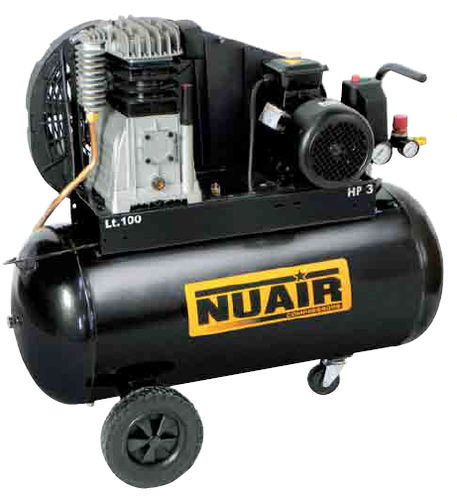 Compresor de pistón - B3800B/100 CT3 - NUAir compressors - de aire / con motor eléctrico / con ruedas