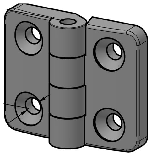 Bisagra plana - SCH8.30PA - Alváris Profile Systems GmbH - de plástico / atornillable / 180°