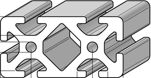 Perfil de aluminio - PRO8040 - Alváris Profile Systems GmbH - rectangular / de construcción / cerrado