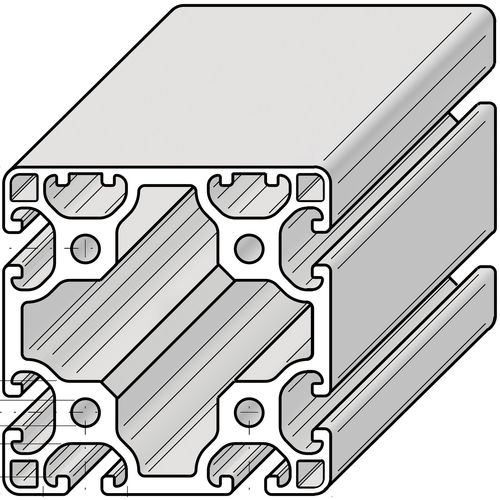 Perfil de aluminio - PRO8080L2N - Alváris Profile Systems GmbH - ranurado / para la industria / de peso ligero