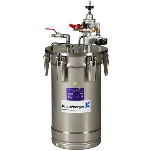 Depósito de alimentación - Krautzberger - para pinturas y revestimientos / para pistola de pulverización de pintura / de acero inoxidable