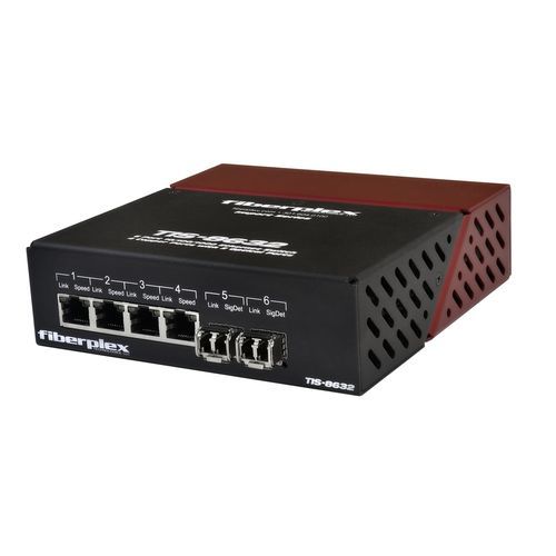 Conmutador Ethernet 6 puertos - TIS-8632 series - FiberPlex Technologies, LLC - en riel DIN / SFP+ / industrial
