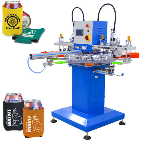 Máquina de serigrafia automática - GW-200TRS-C - Dongguan Hoystar Printing Machinery Co.,Ltd - de 2 colores / para fundas para latas / para enfriadores de latas