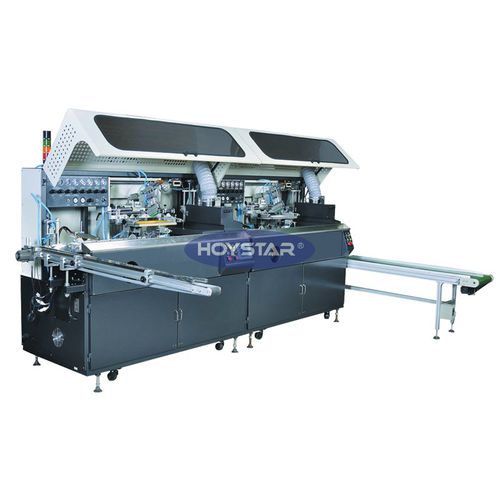 Máquina de serigrafia automática - GW-2A-UV - Dongguan Hoystar Printing Machinery Co.,Ltd - totalmente automática / de 2 colores / para botellas de vidrio